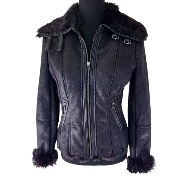 Banana Republic Jackets & Blazers - NWOT, Banana Republic women's faux fur jacket/coat, size 2, Black, neverworn